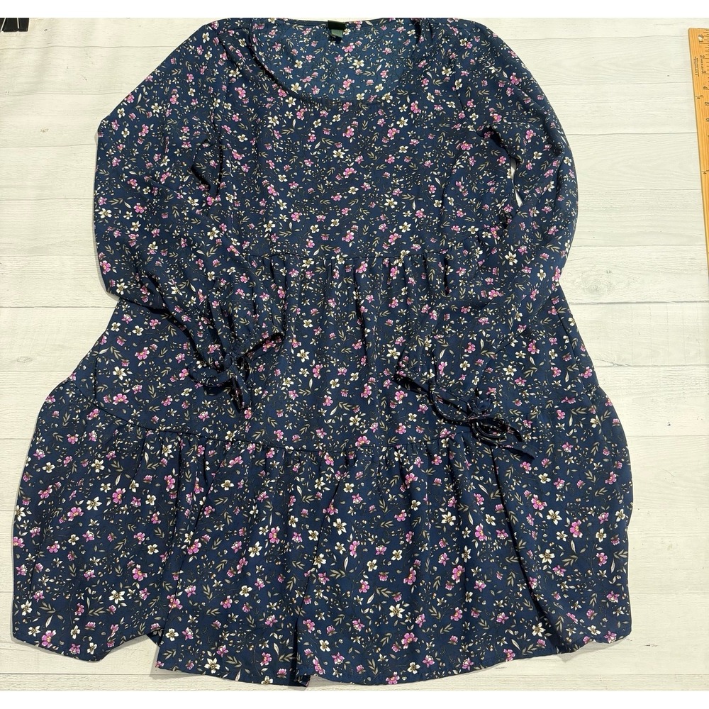 Wild fable women's floral long sleeve dress size medium
